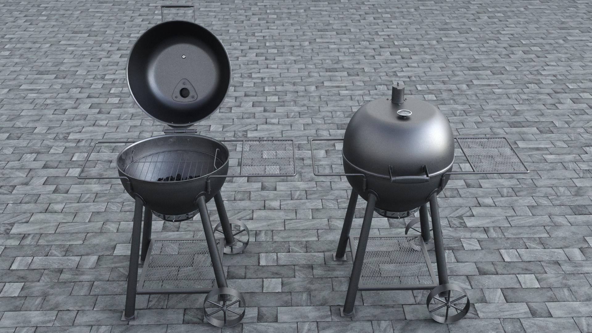 BBQ Grill V2 Low-poly 3D model_2