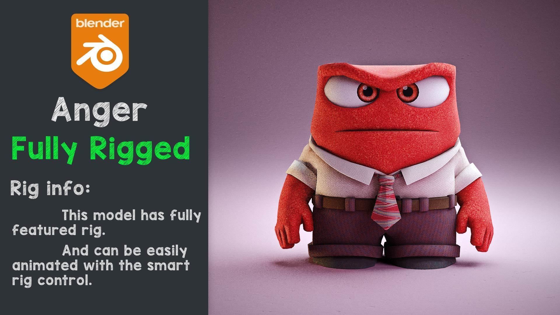 Inside Out - Anger rigged 3D model_1