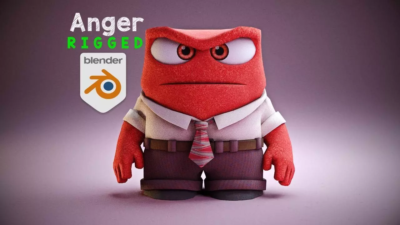 Inside Out - Anger rigged 3D model_0