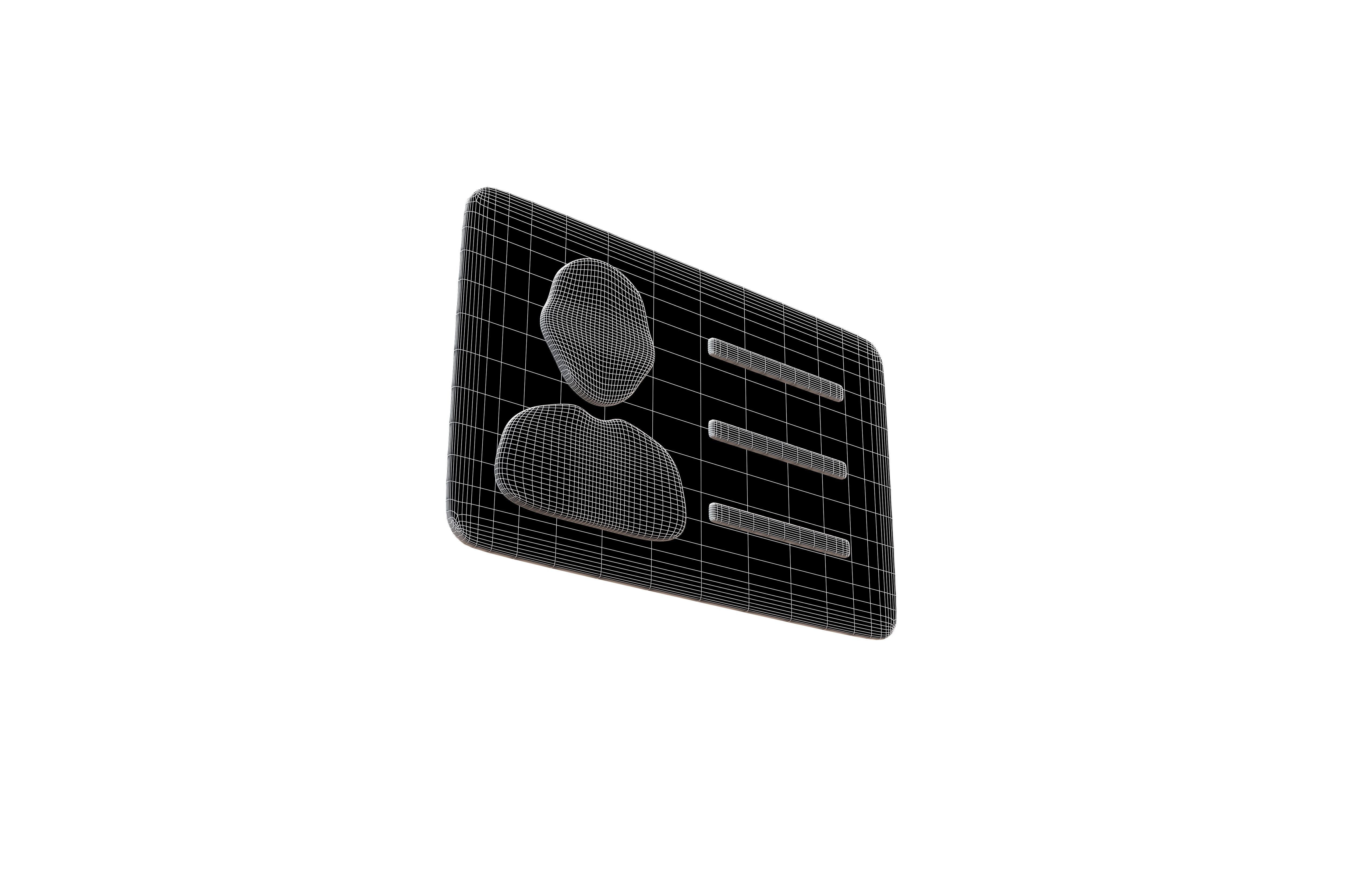 ID Card Icon v1 002 Low-poly 3D model_7