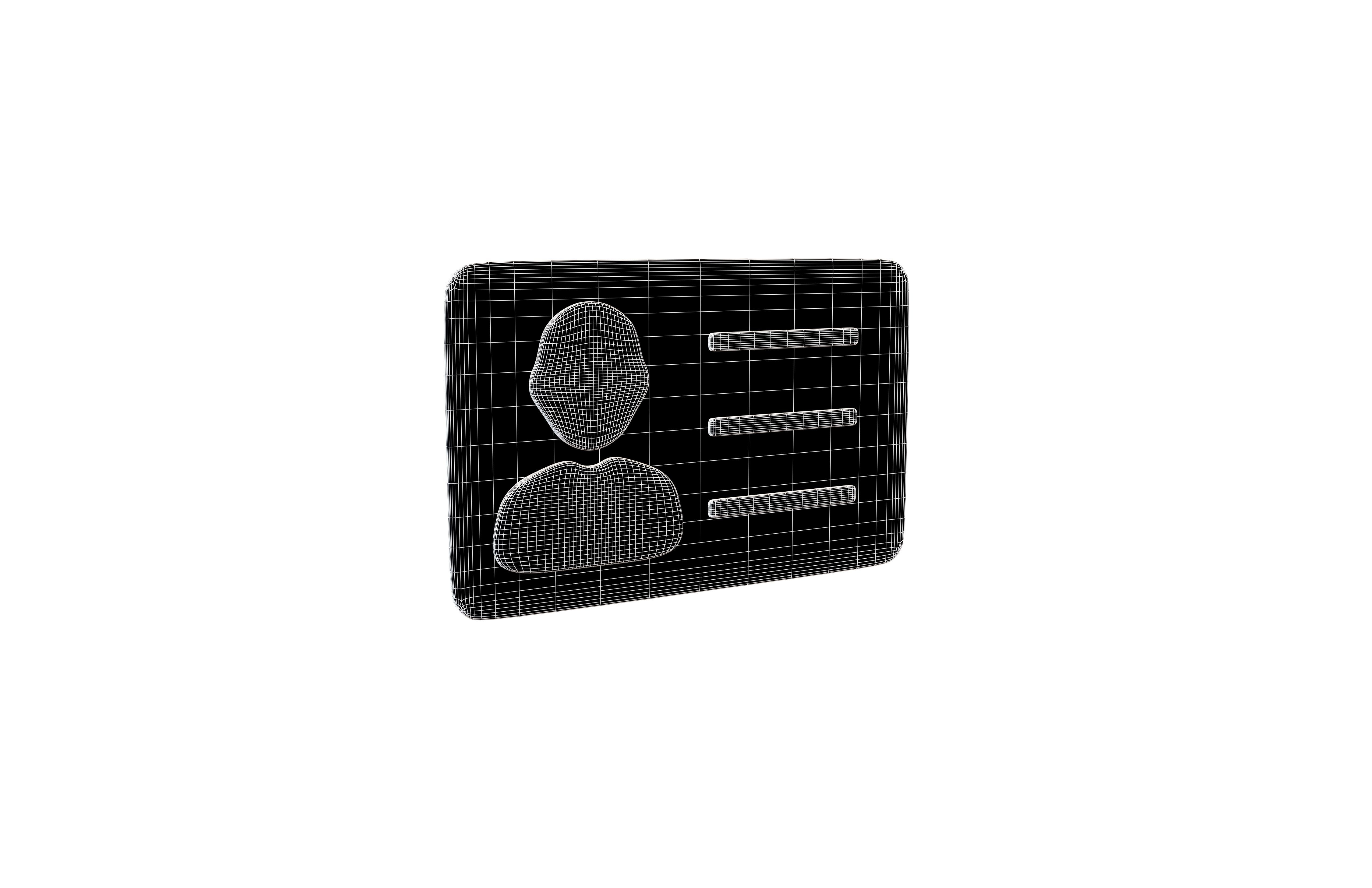 ID Card Icon v1 002 Low-poly 3D model_4