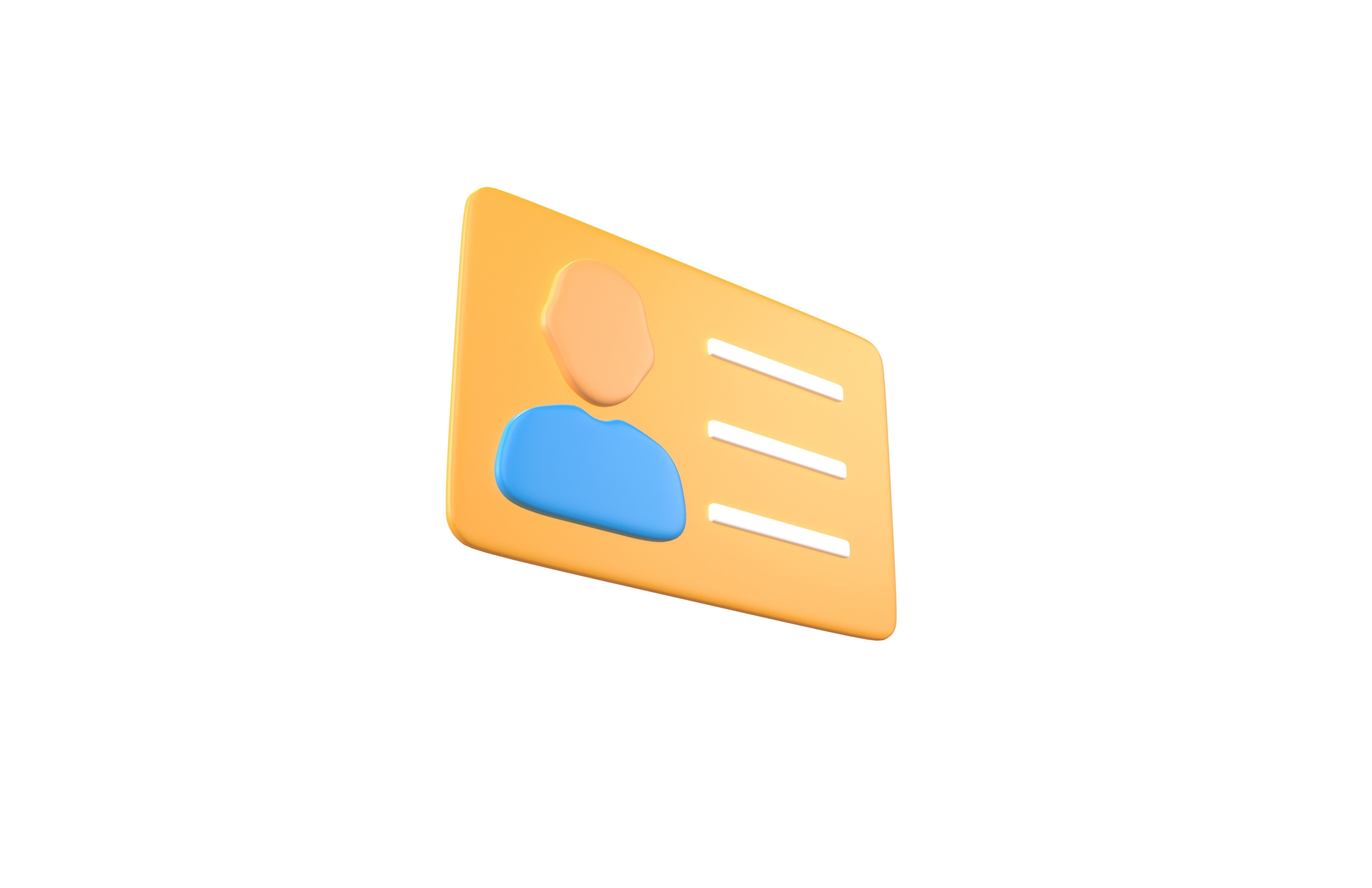ID Card Icon v1 002 Low-poly 3D model_3