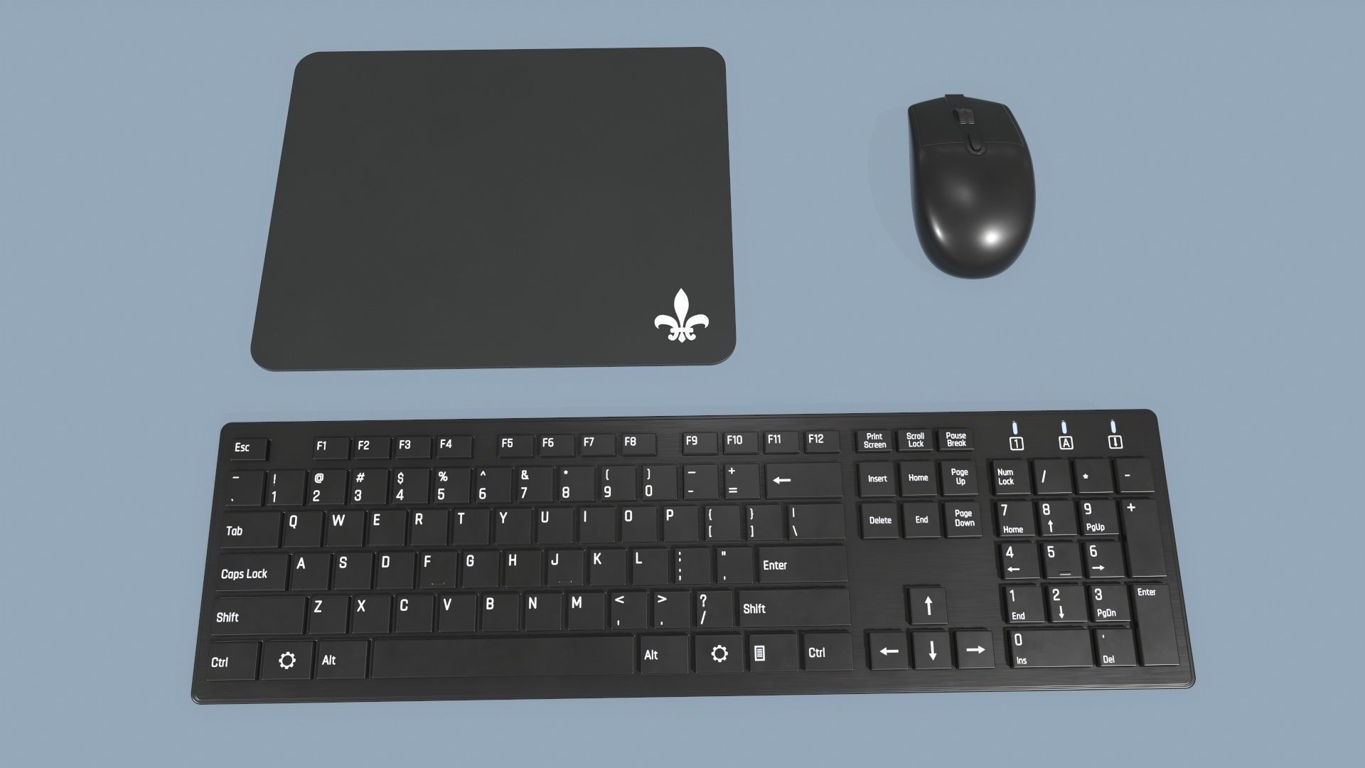 Computer Mouse and Keyboard Low-poly 3D model_3