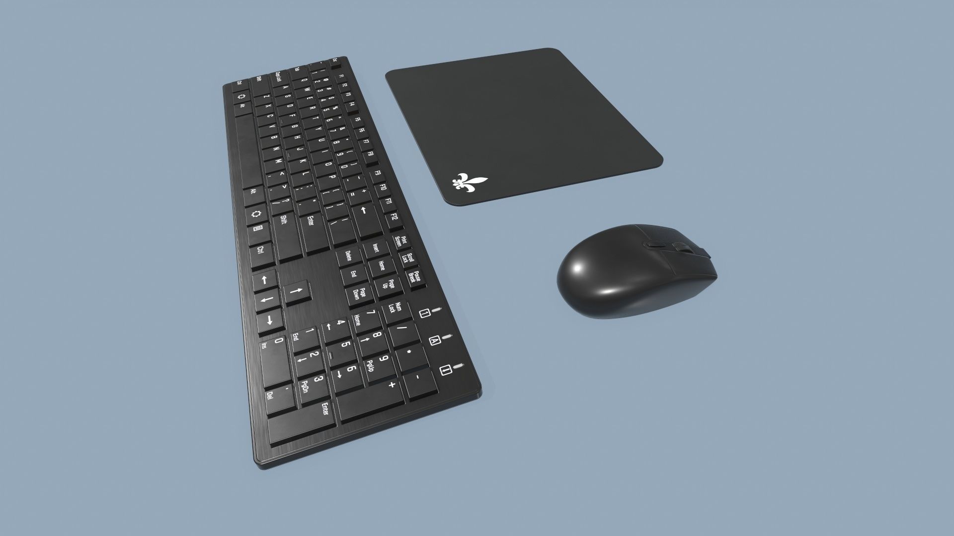 Computer Mouse and Keyboard Low-poly 3D model_2