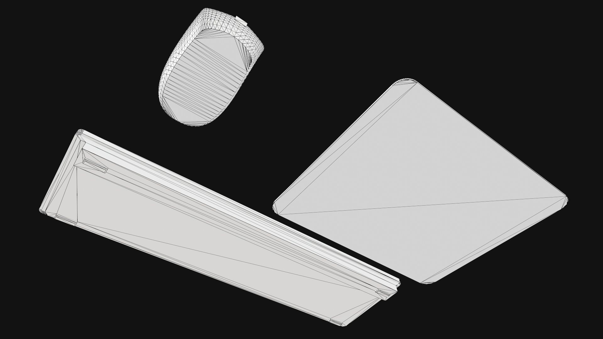 Computer Mouse and Keyboard Low-poly 3D model_12