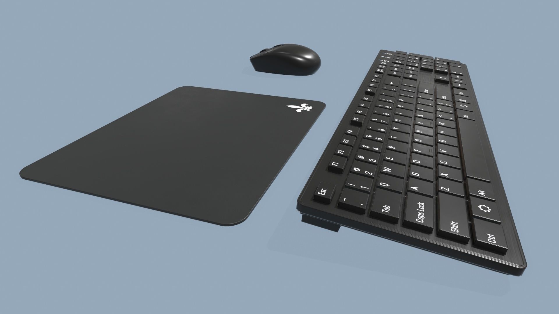 Computer Mouse and Keyboard Low-poly 3D model_4