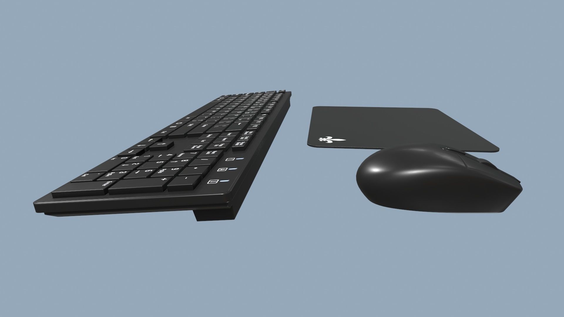 Computer Mouse and Keyboard Low-poly 3D model_10