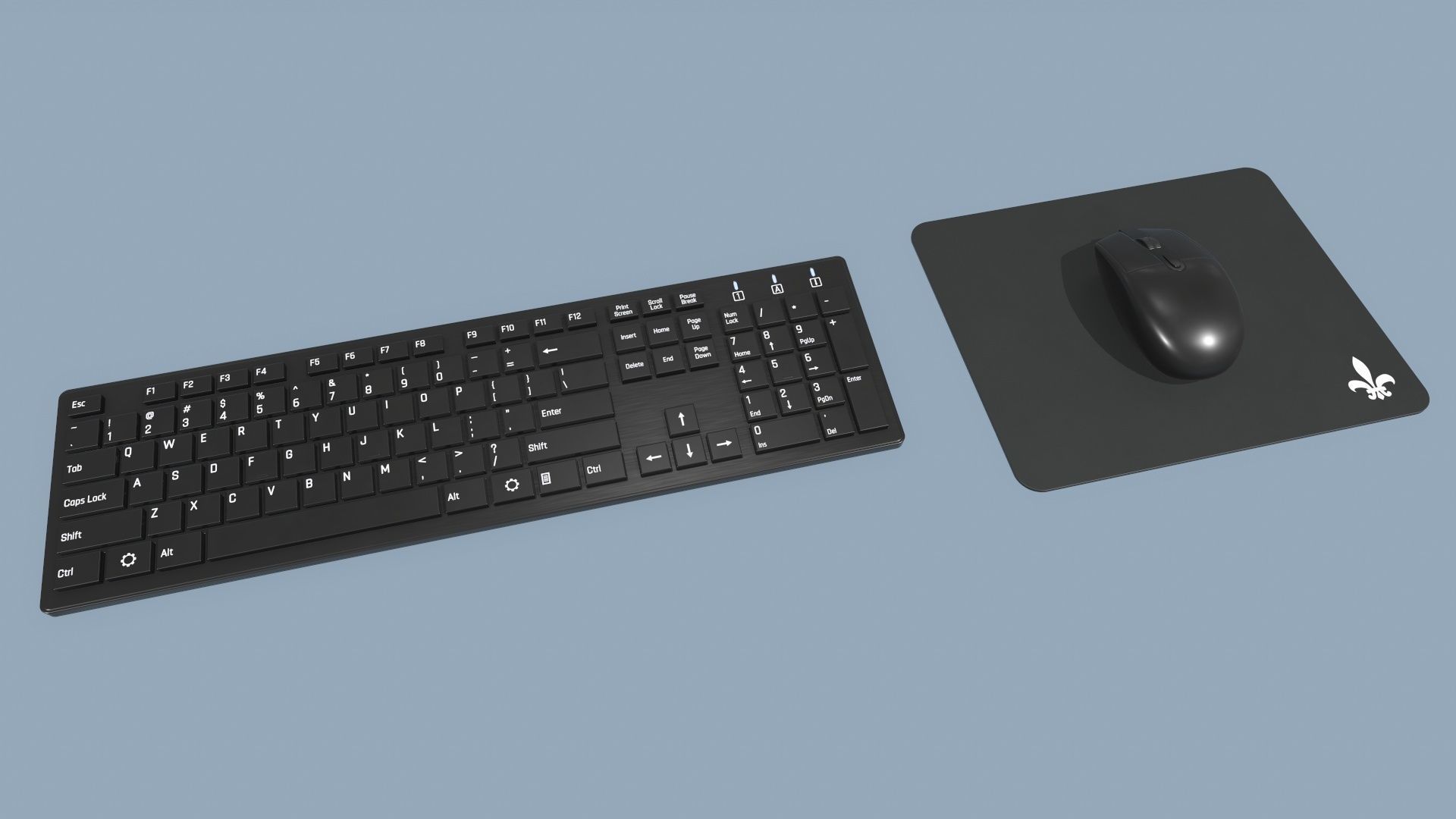 Computer Mouse and Keyboard Low-poly 3D model_6