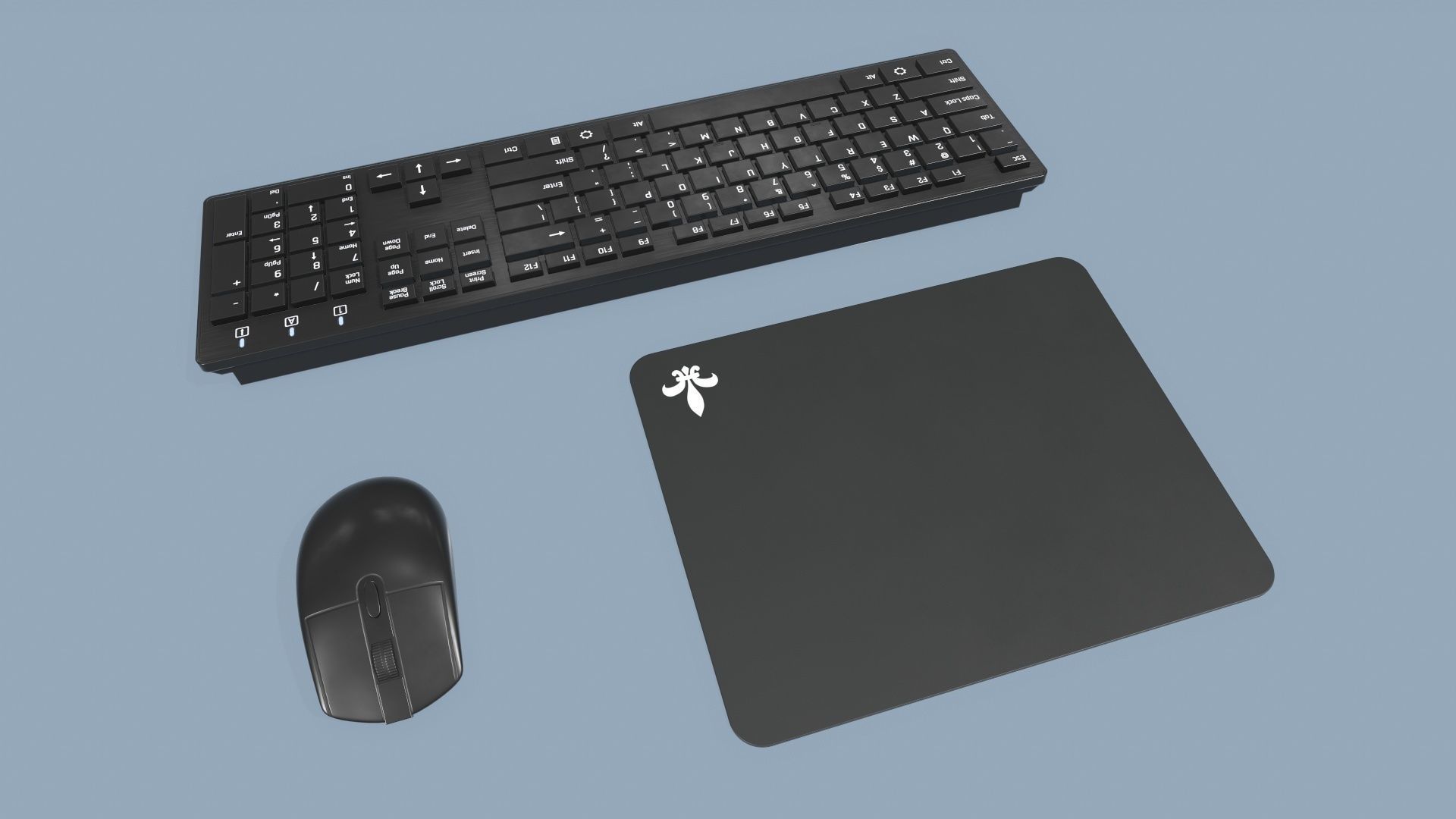 Computer Mouse and Keyboard Low-poly 3D model_5