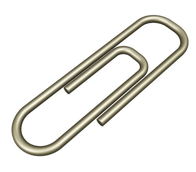 Brass Paper Clip Low-poly 3D model_1