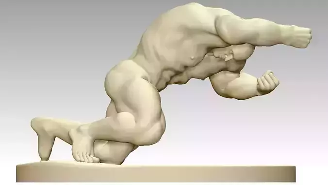 ATHLETE sculpture of man lifting weights