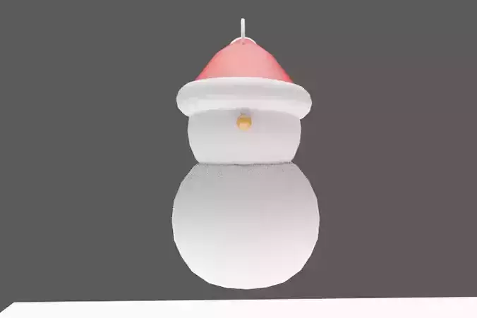 snowman PBR low-poly game ready 3D model with santa hat