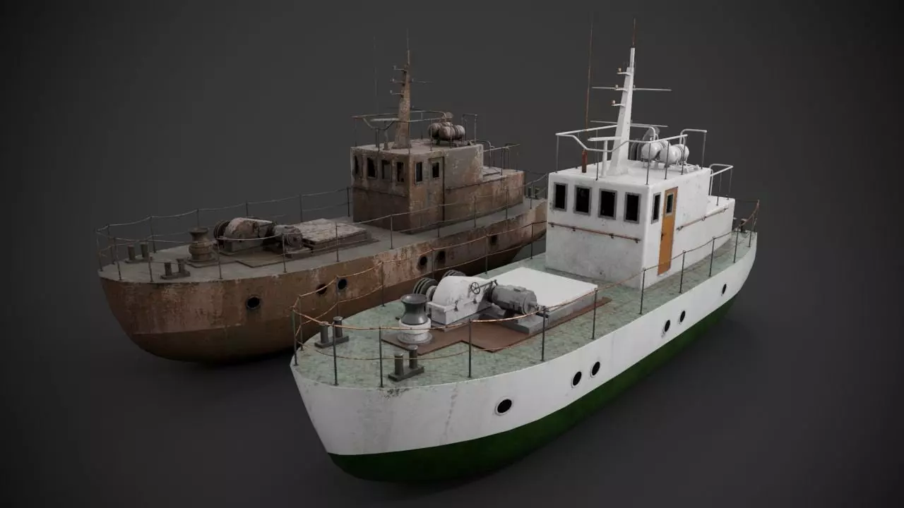 Old river boat 3D model