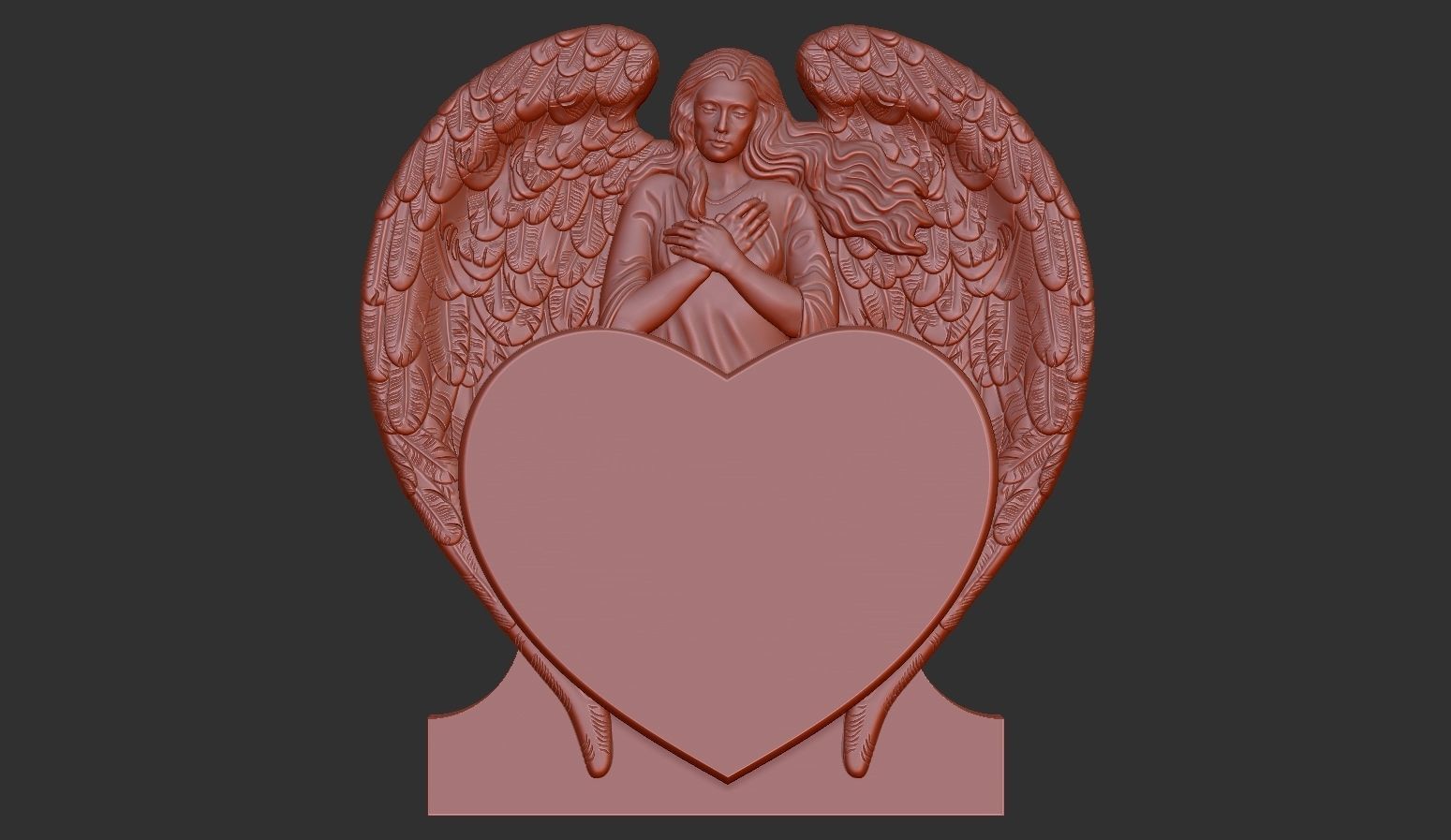 Angel and Heart Tombstone2 3D print model_10