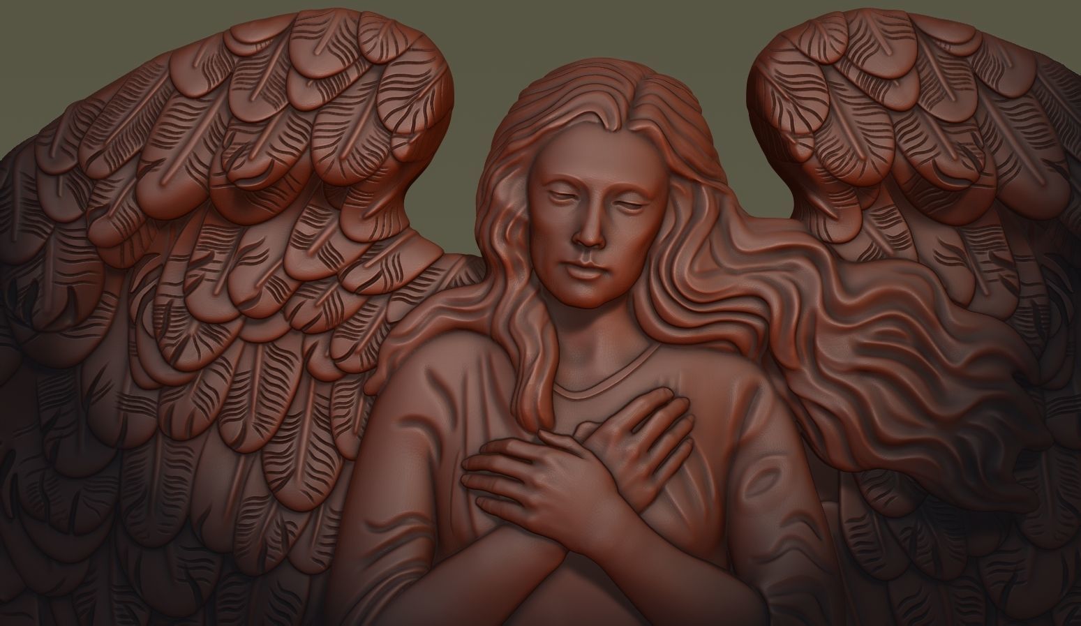 Angel and Heart Tombstone2 3D print model_7