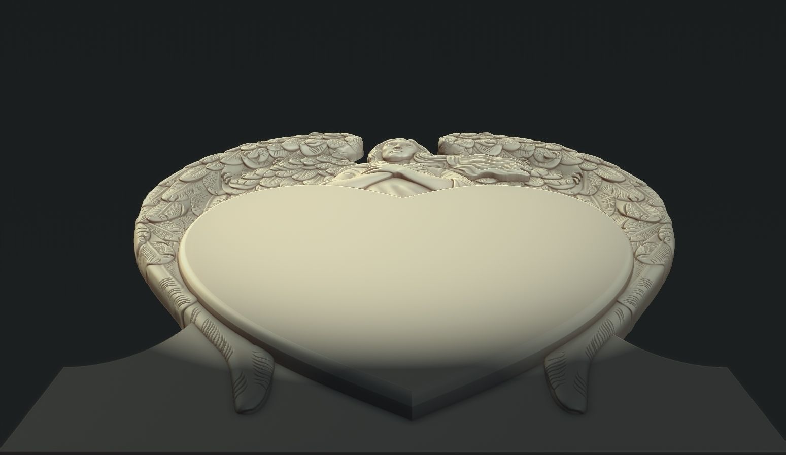 Angel and Heart Tombstone2 3D print model_5