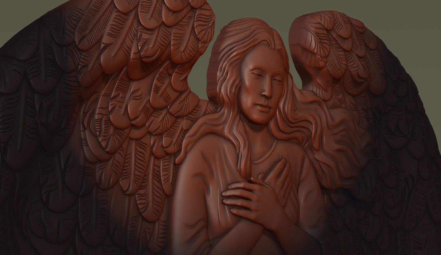 Angel and Heart Tombstone2 3D print model_8