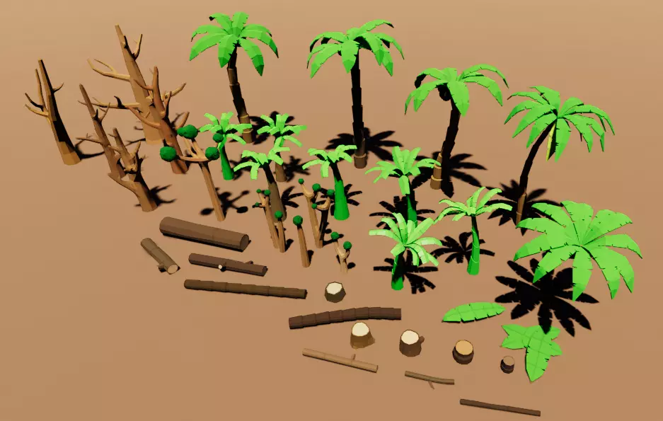 3D model Low Poly Nature Pack 2 VR / AR / low-poly | CGTrader