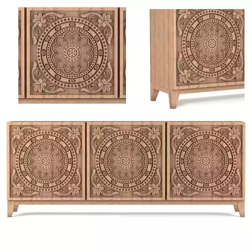 console01 wooden sideboard with ornate carvings
