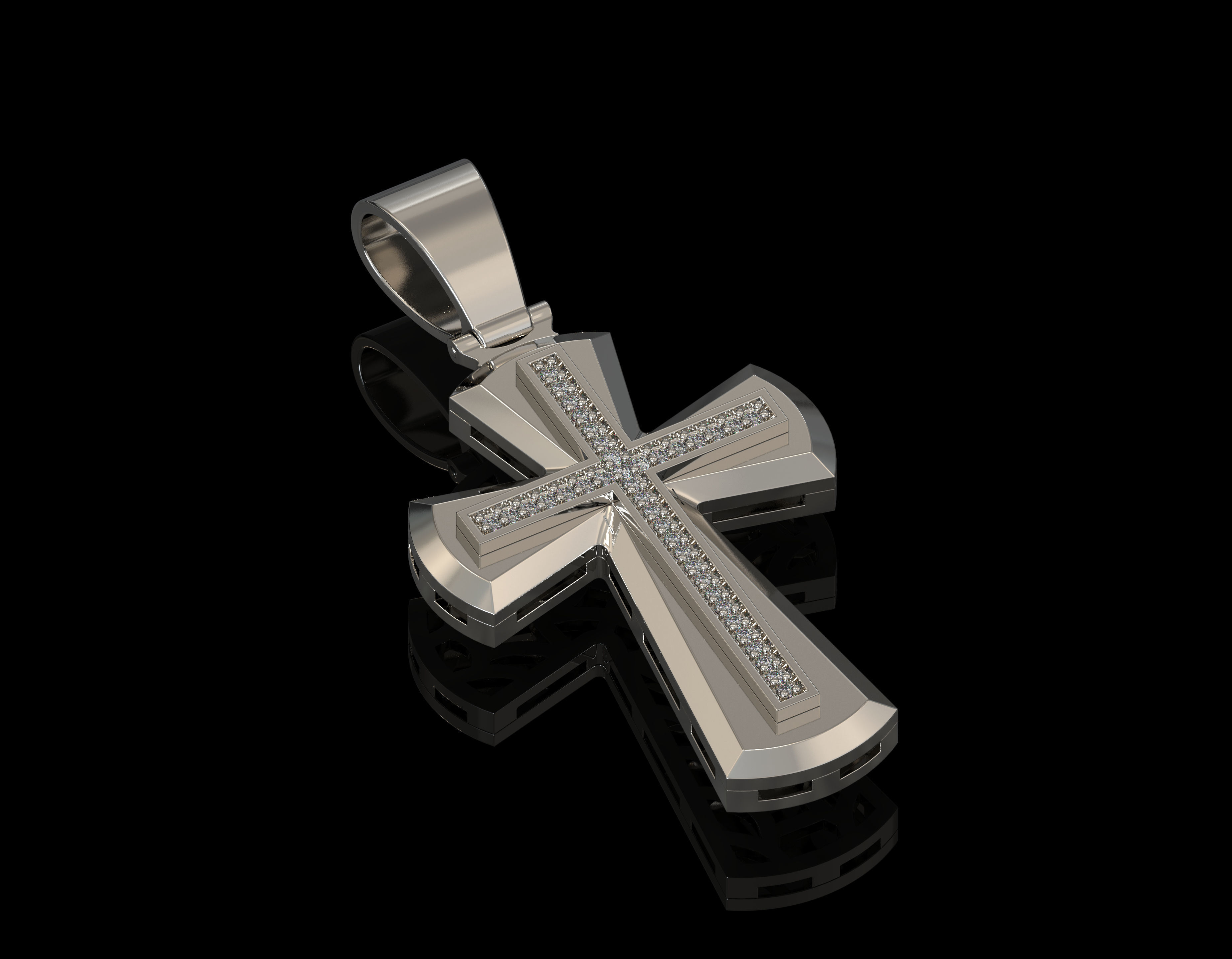 cross pendant gold 3D print model_11