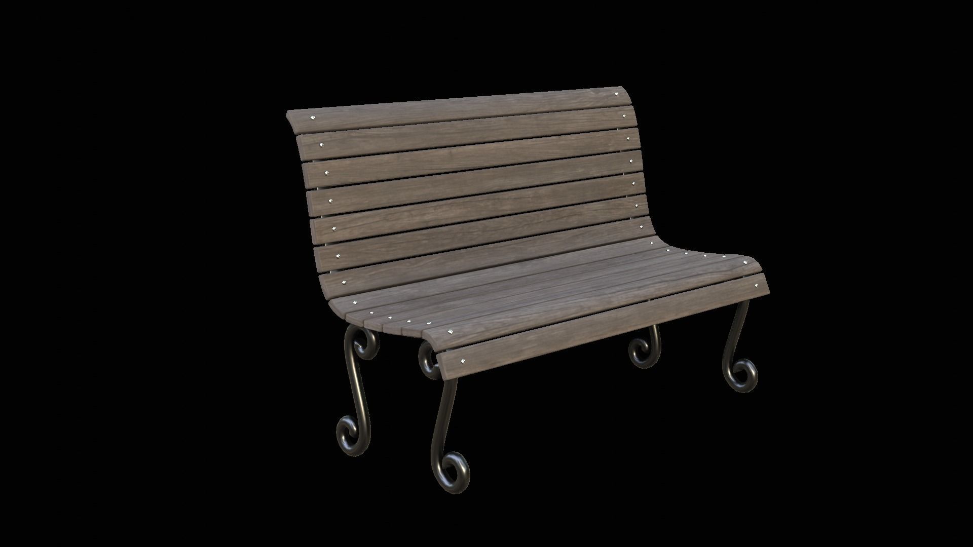 bench Low-poly 3D model_2