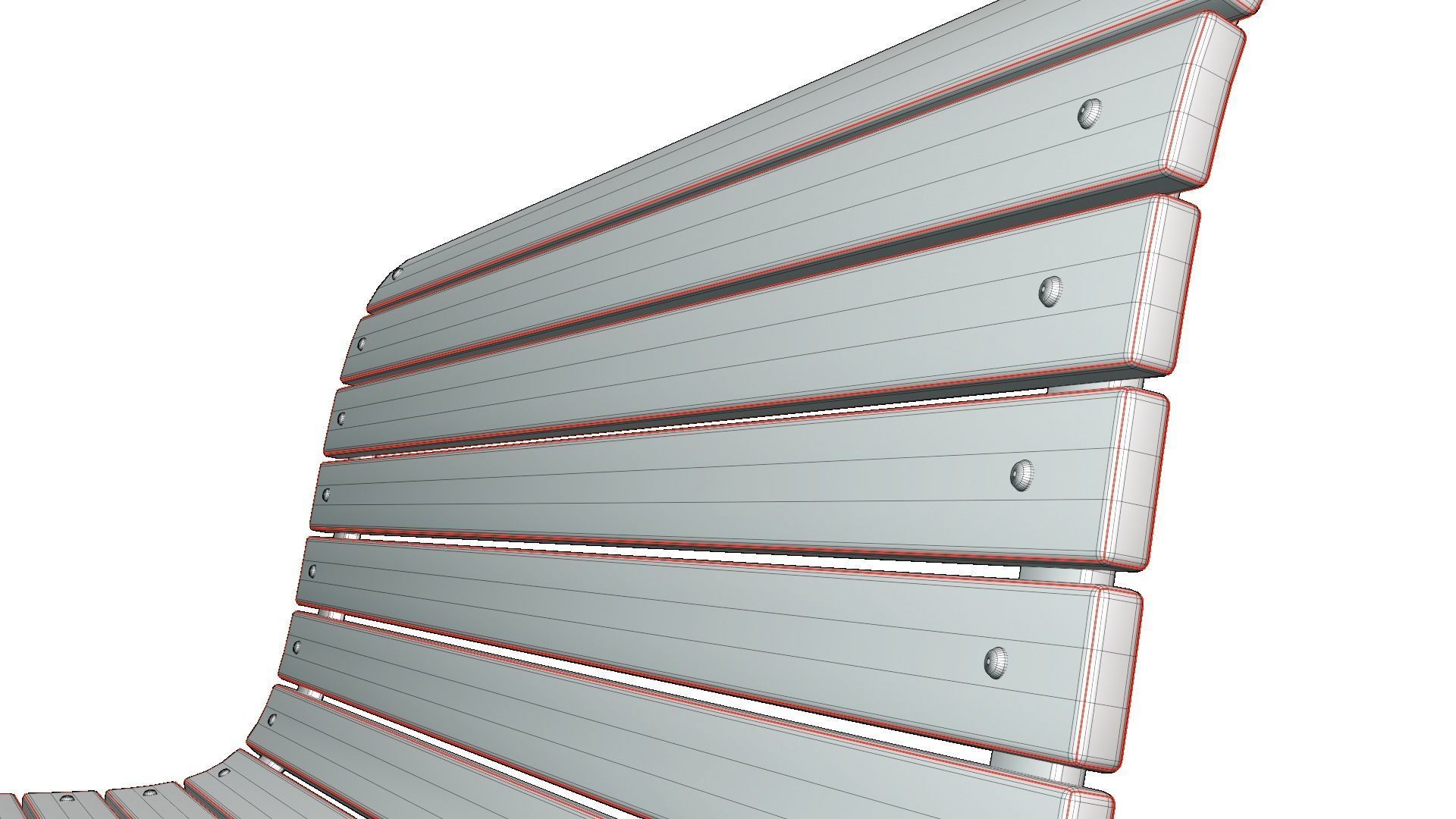 bench Low-poly 3D model_5