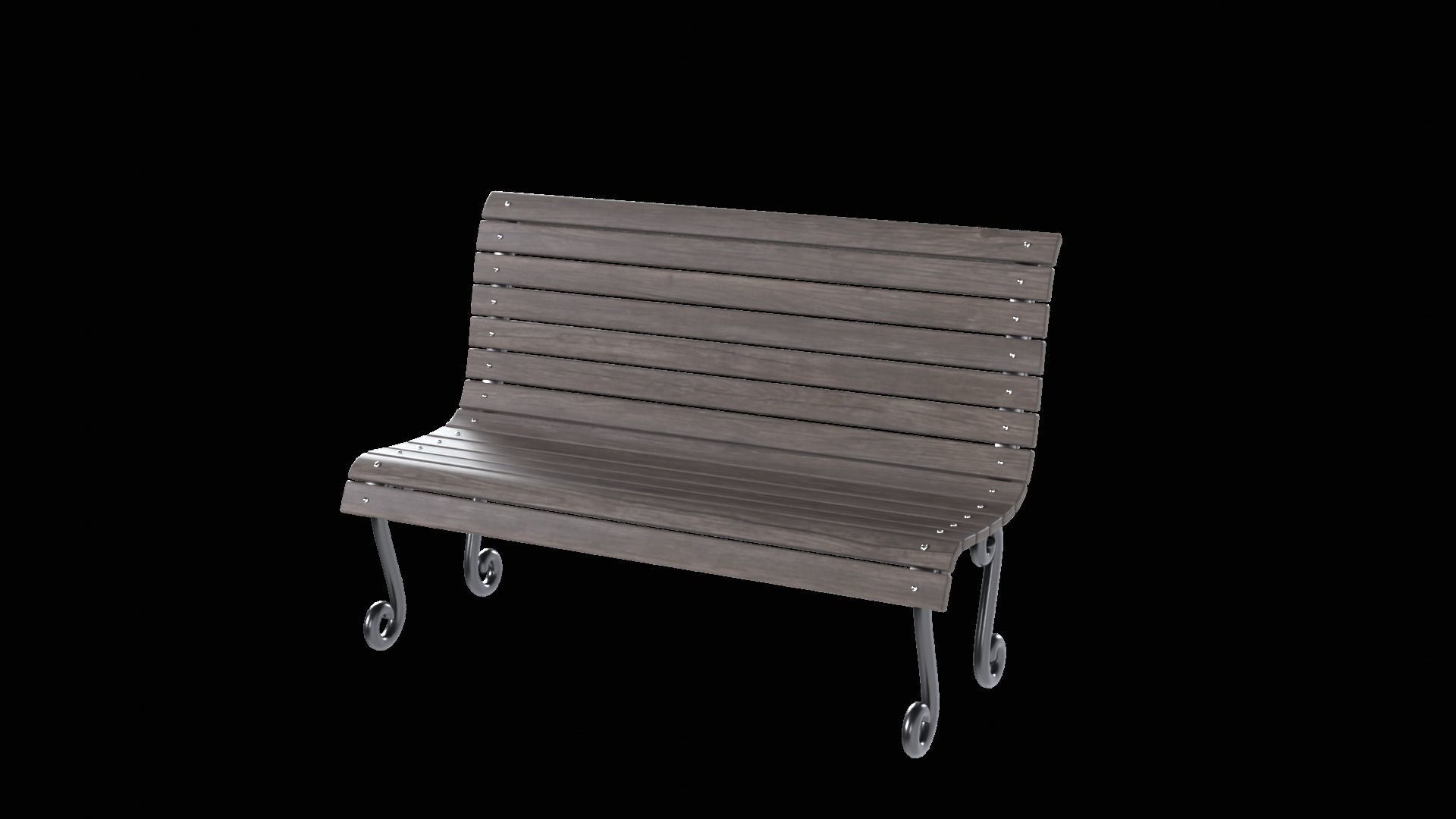 bench Low-poly 3D model_1