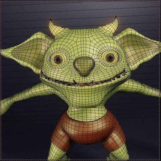 Troll Orc fantasy creature Low-poly 3D model_3
