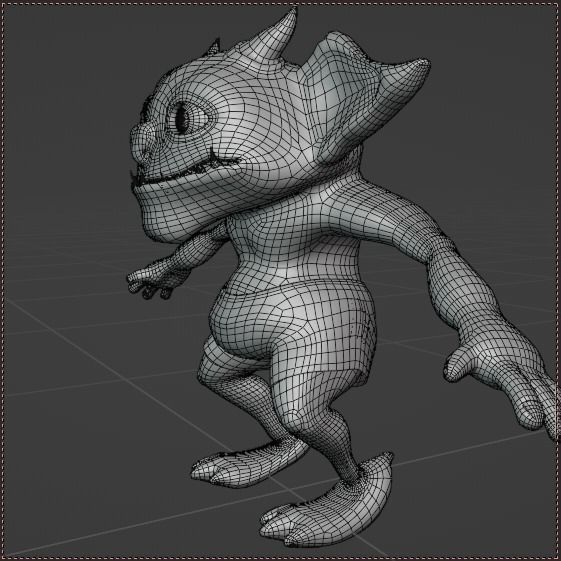 Troll Orc fantasy creature Low-poly 3D model_4