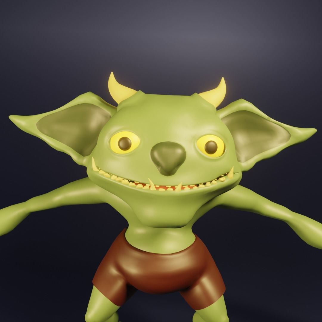 Troll Orc fantasy creature Low-poly 3D model_1