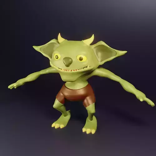 Troll Orc fantasy creature Low-poly 3D model