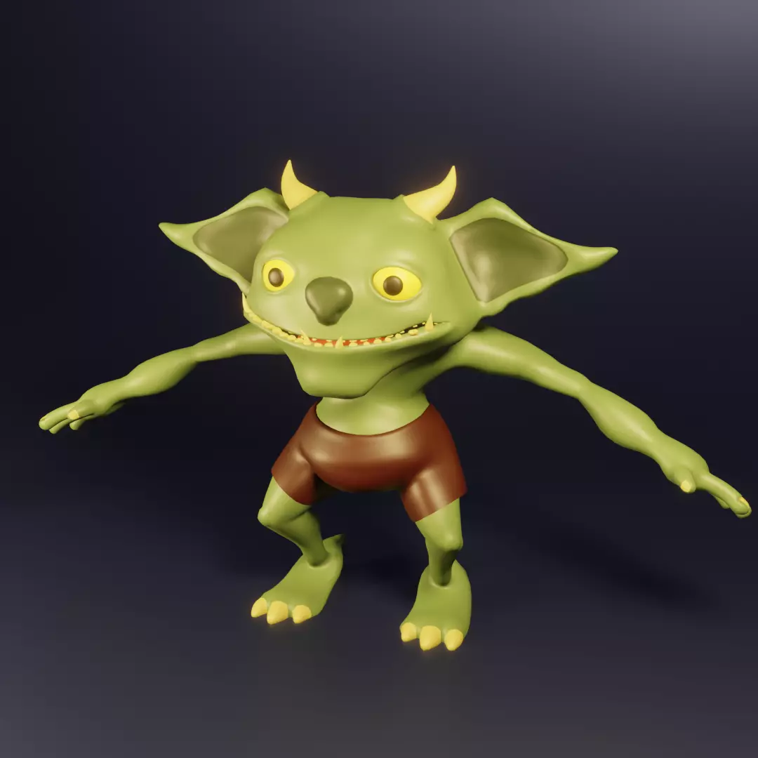 Troll Orc fantasy creature Low-poly 3D model_0