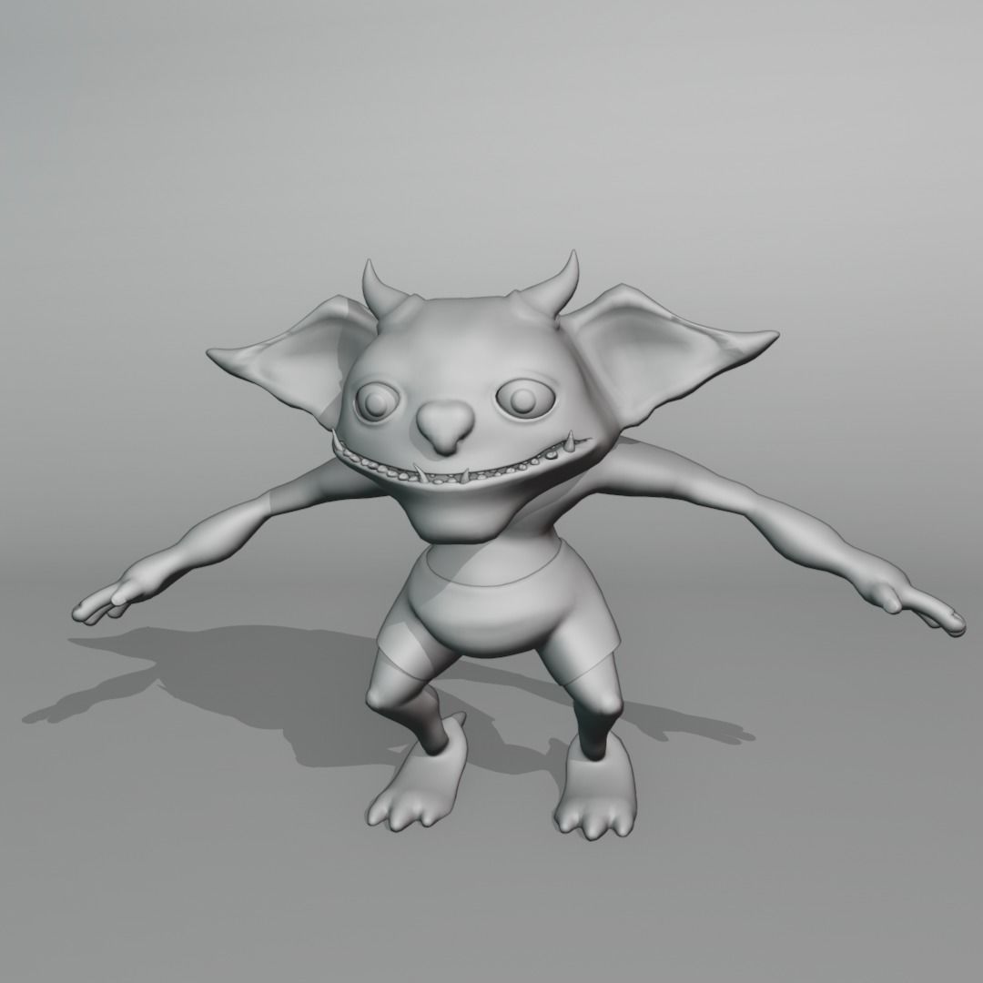 Troll Orc fantasy creature Low-poly 3D model_2
