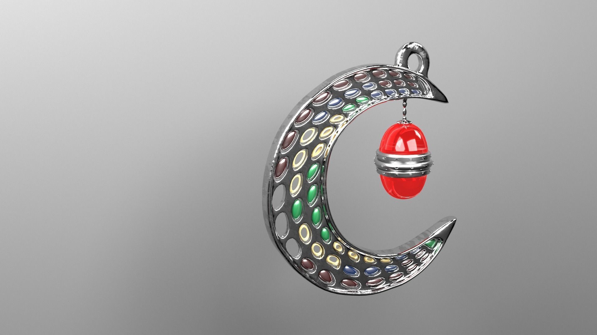 silver moon 3D model_4