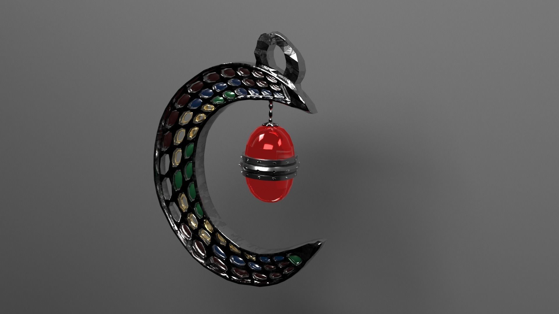silver moon 3D model_5