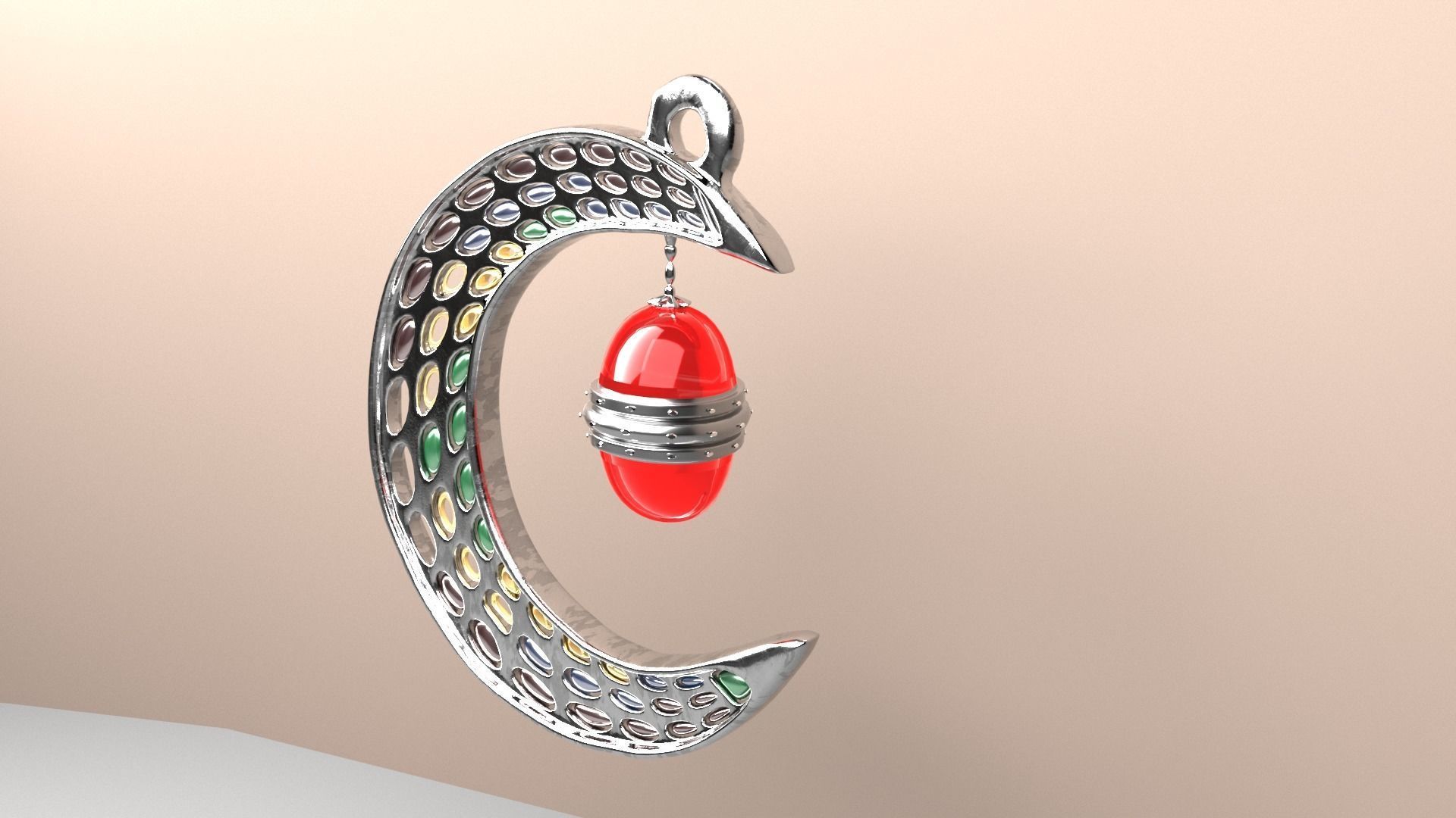 silver moon 3D model_1