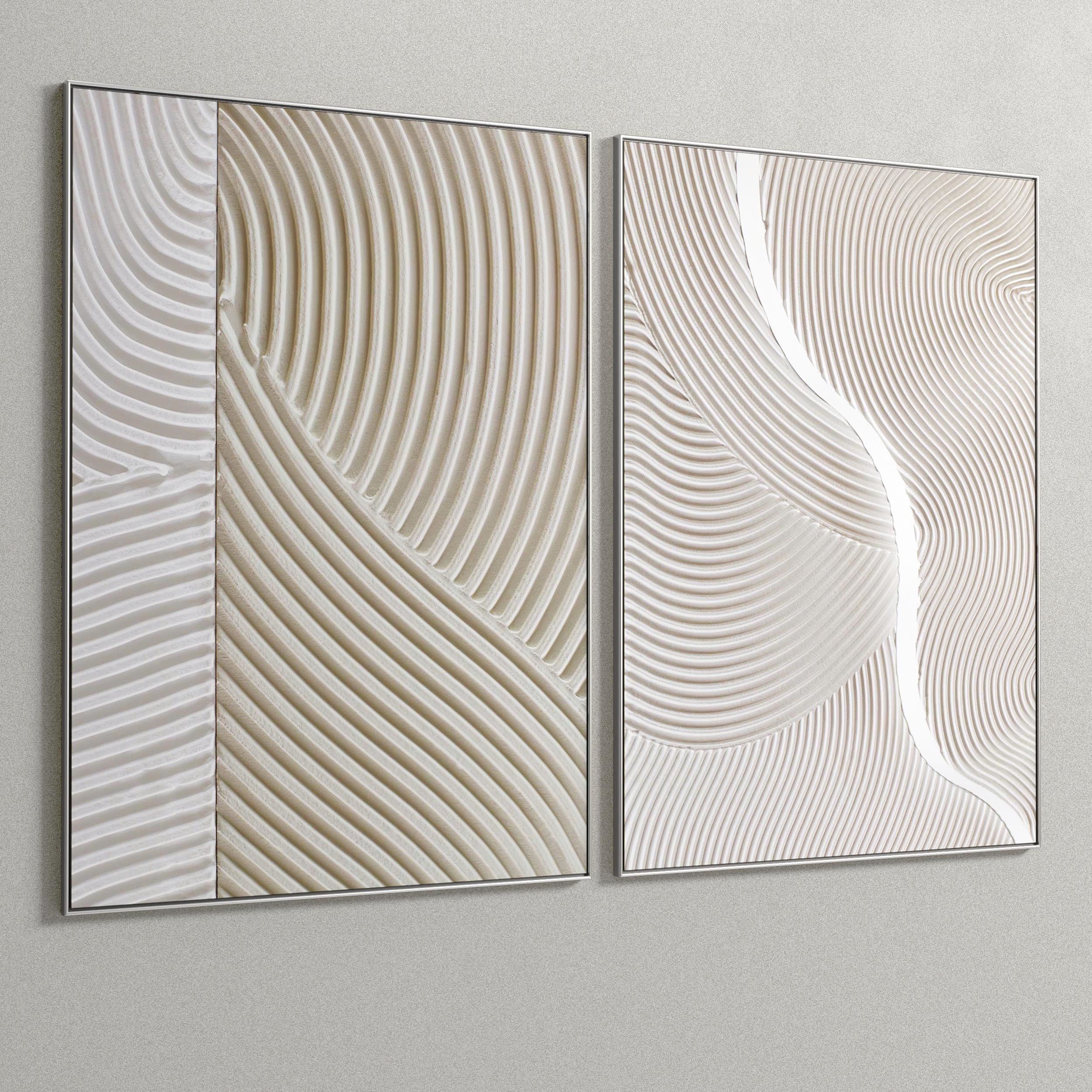 Plaster Two Photo Frame E-13 Low-poly 3D model_2