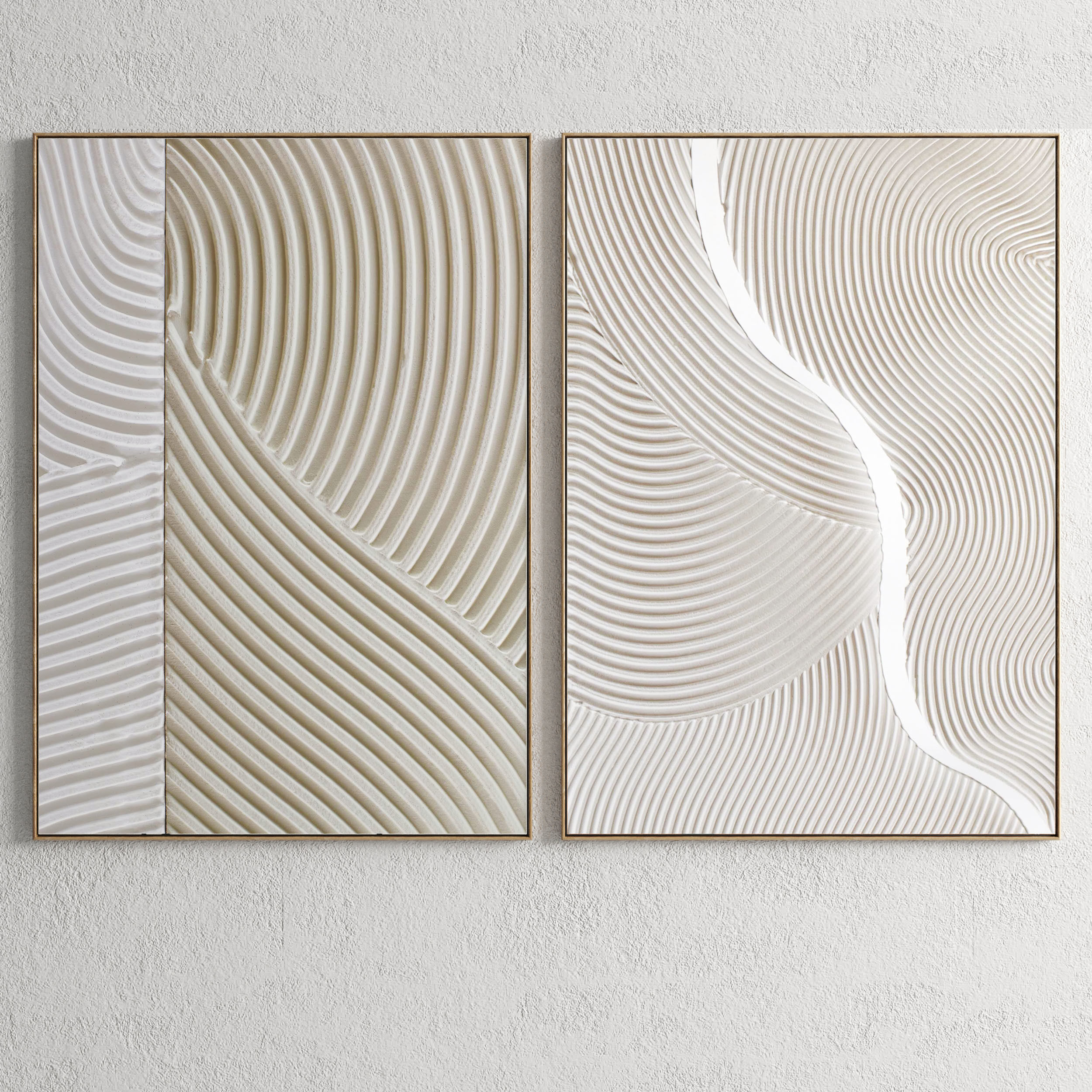 Plaster Two Photo Frame E-13 Low-poly 3D model_1