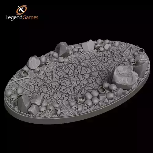 LegendGames Skull Base - 90x52mm oval monster base 3D print model