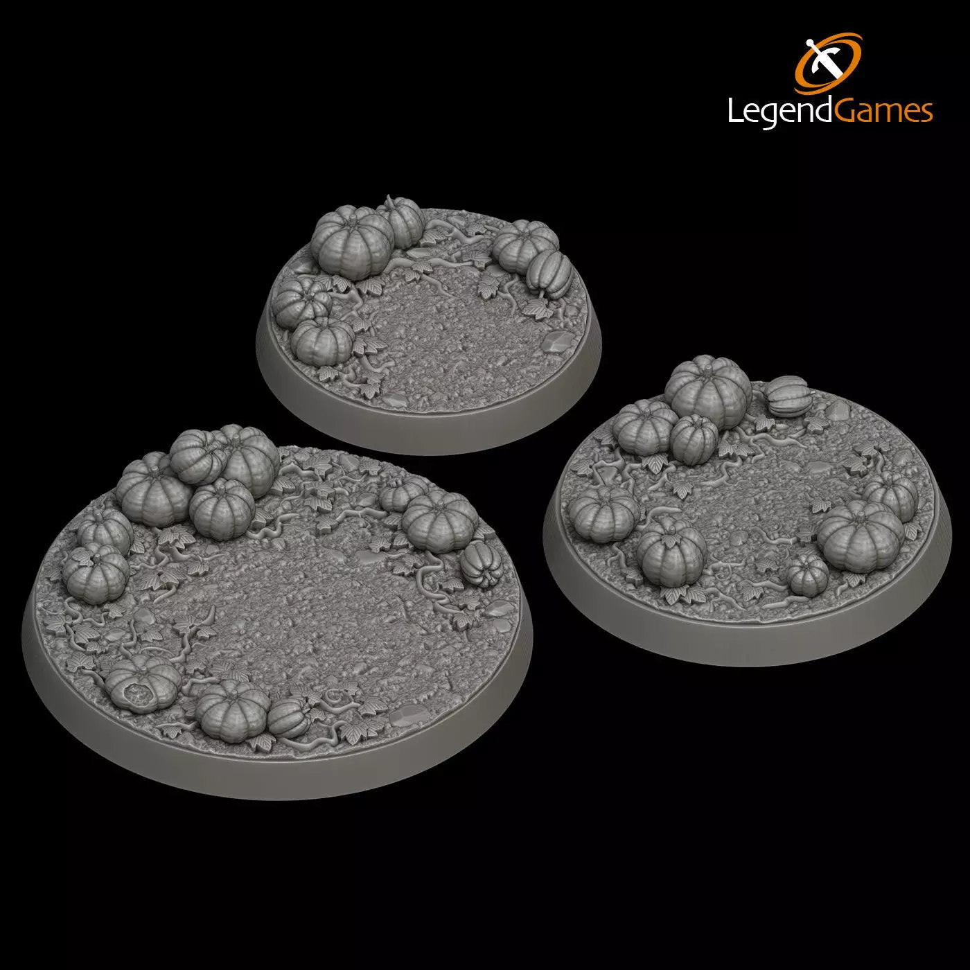 LegendGames Pumpkin Patch Figure Bases 3D print model_0