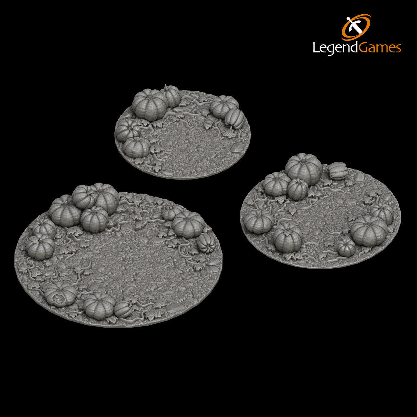 LegendGames Pumpkin Patch Figure Bases 3D print model_1