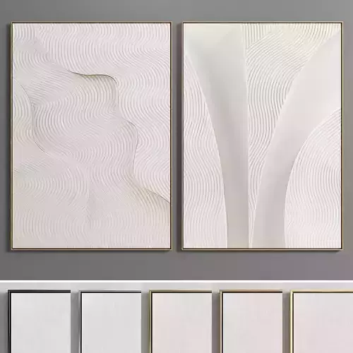 Plaster Two Photo Frame E-15 Low-poly 3D model