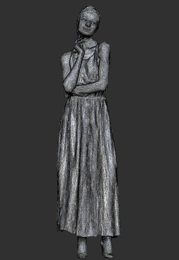 Beautiful woman in evening dress 325 Low-poly 3D model_6