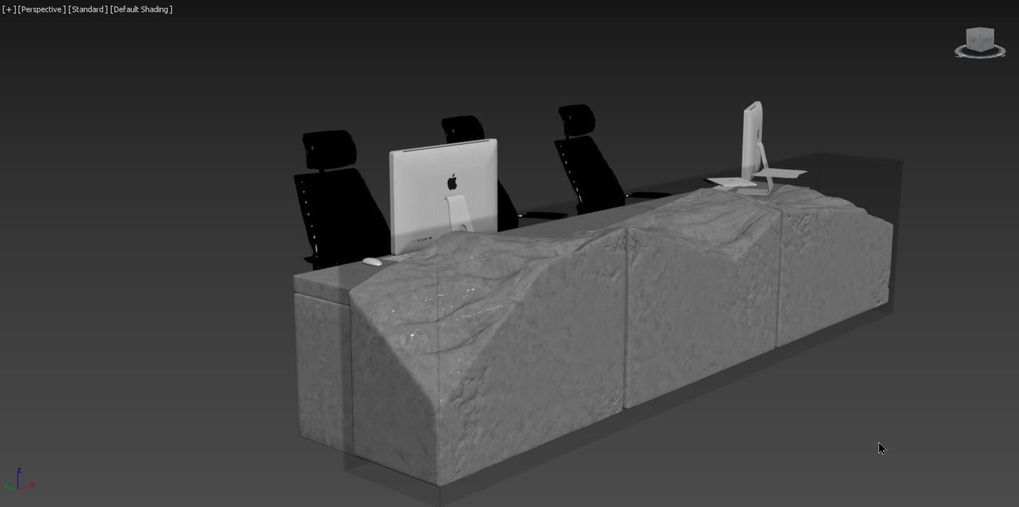 Stone Reception Desk 3D model_5