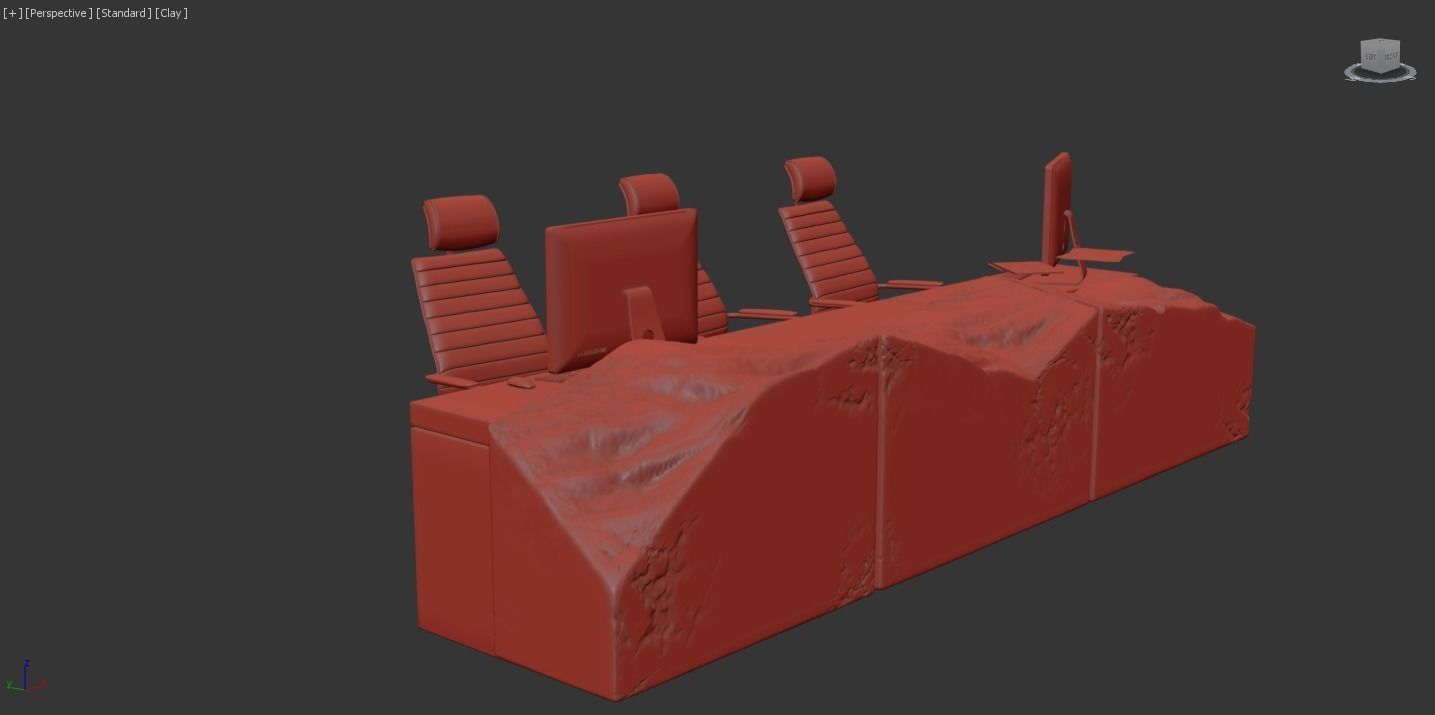 Stone Reception Desk 3D model_7