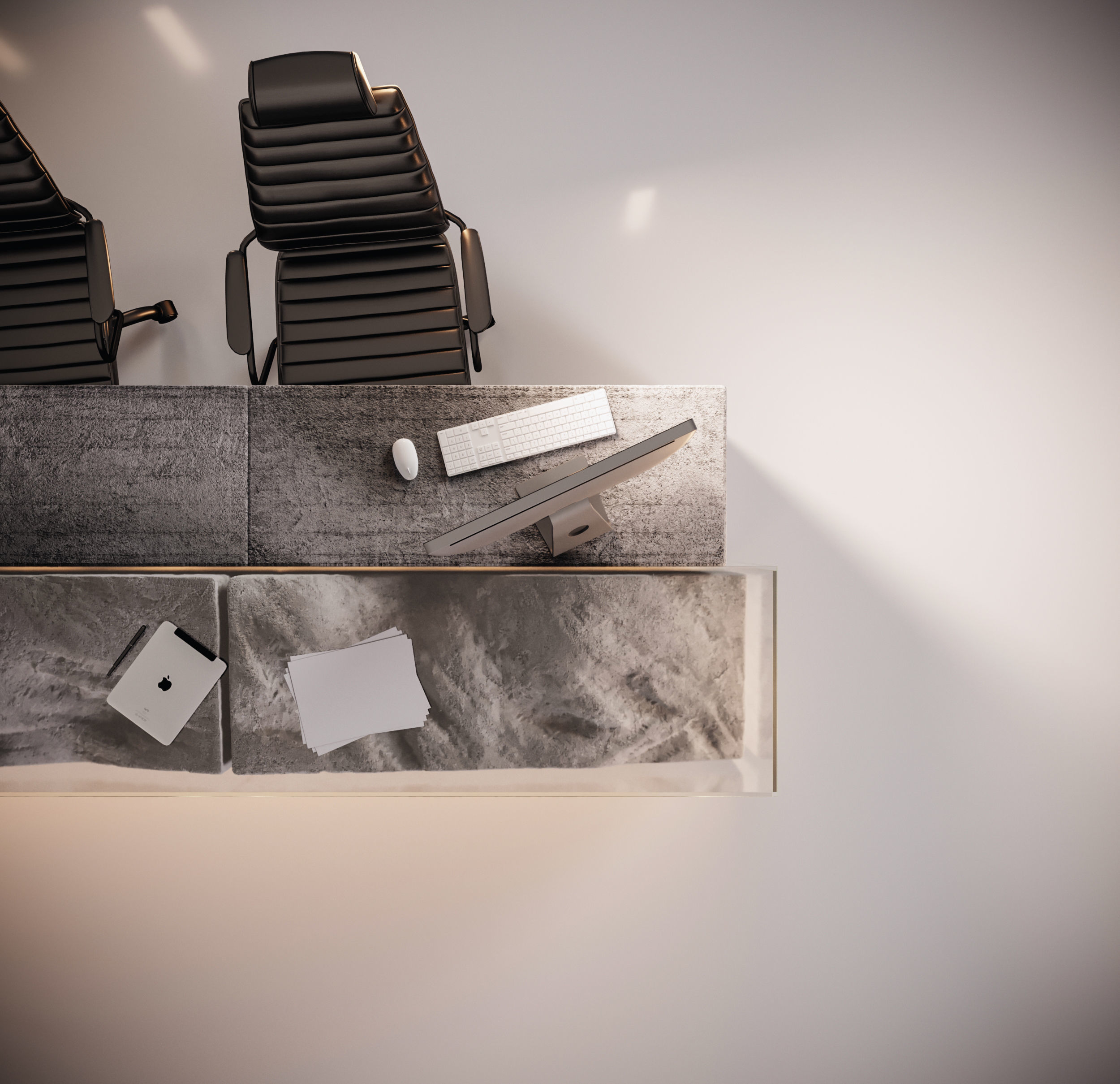 Stone Reception Desk 3D model_1