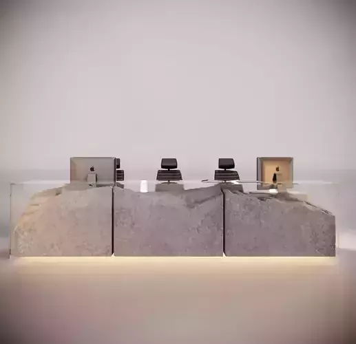 Stone Reception Desk 3D model