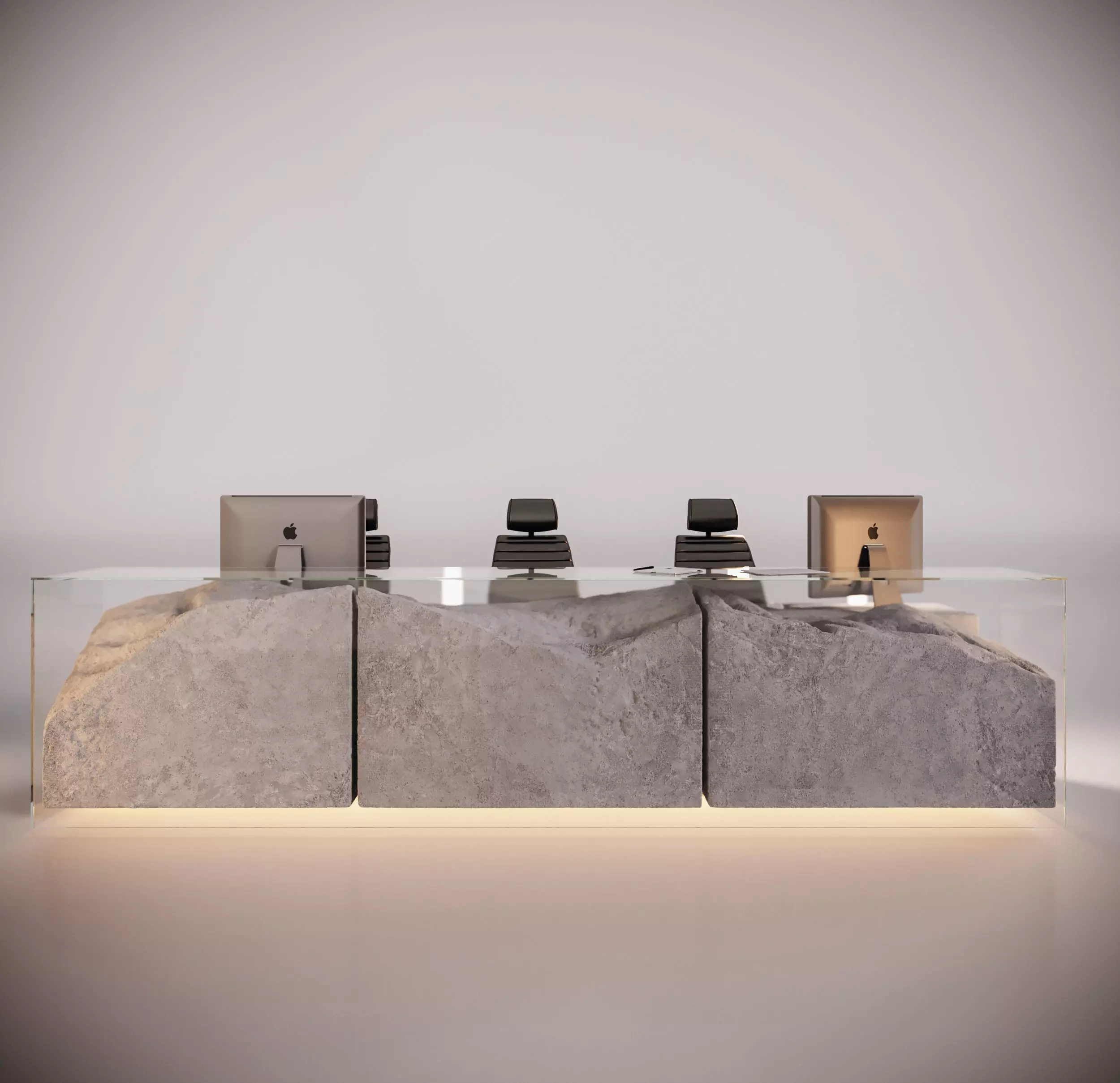 Stone Reception Desk 3D model_0