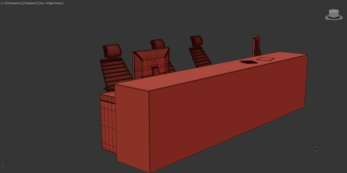 Stone Reception Desk 3D model_4