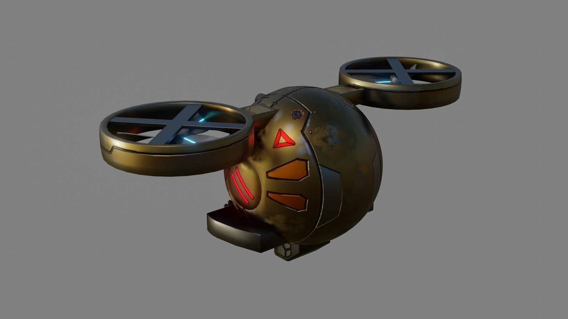 Sci-Fi Drone - Low Poly - Game Ready - PBR Low-poly 3D model_4